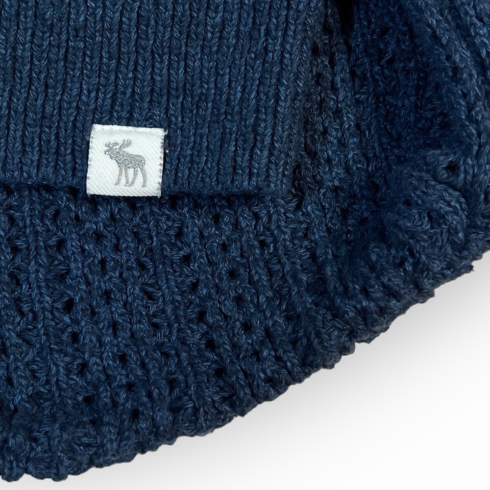 Abercrombie & Fitch Kids Blue Hooded Sweater 13/14 Youth Pullover Weave Lace Up - Picture 4 of 10